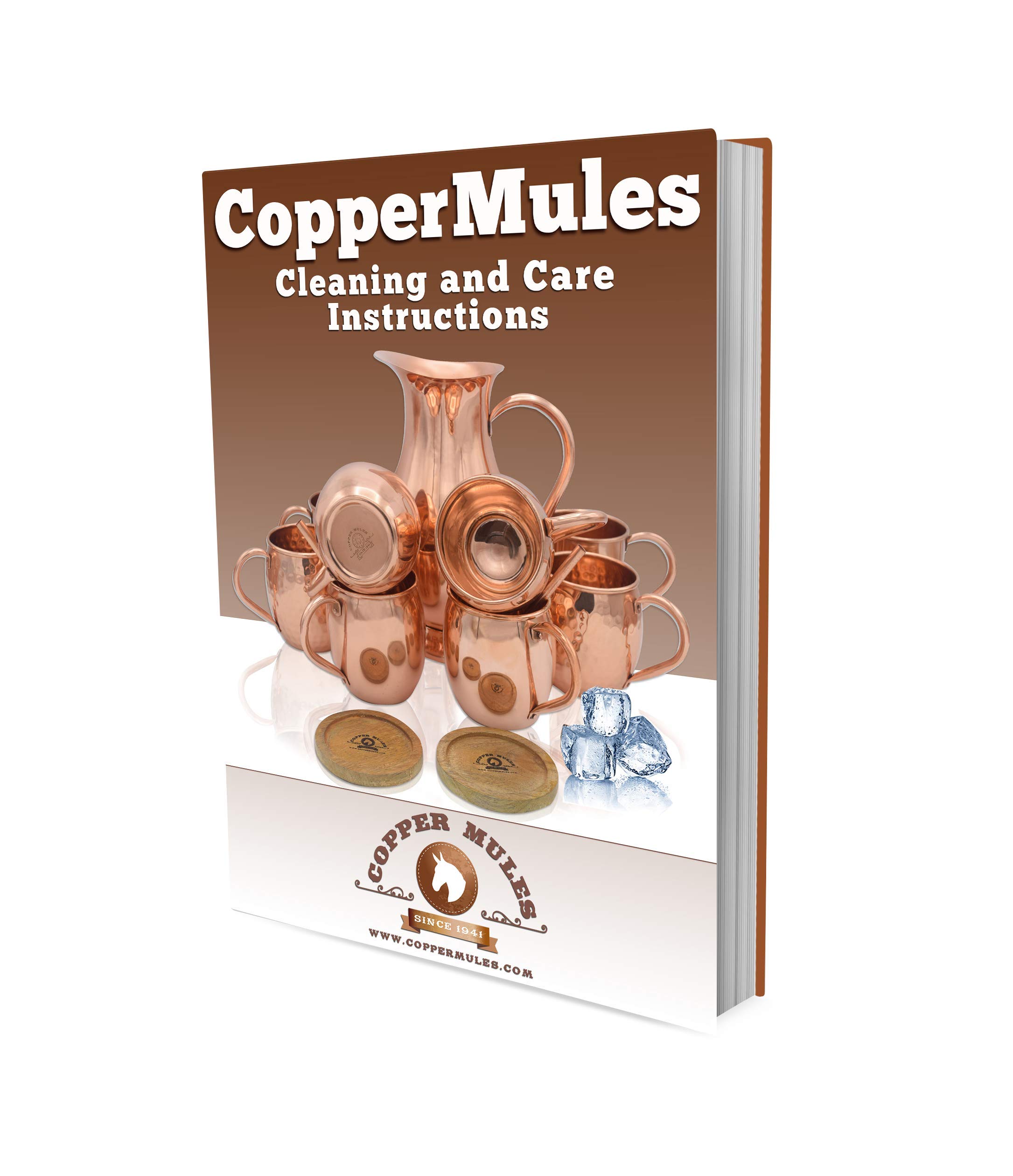 Copper Mules Moscow Mule PURE Copper Mug Handcrafted of 100% Pure THICK Copper - Timeless Hammered Finish - RAW Copper Interior - Authentic and Strong Riveted Handle - Holds 16 ounces