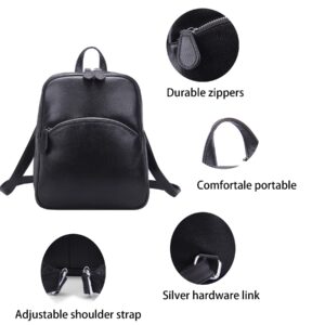 HESHE Leather Backpack Purses for Women Designer Backpack Handbag Anti Theft Rucksack Backpack Casual Daypack Satchel Bag (Black)