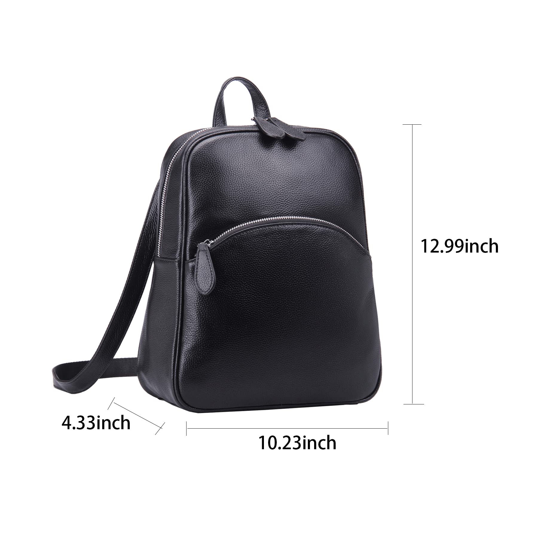 HESHE Leather Backpack Purses for Women Designer Backpack Handbag Anti Theft Rucksack Backpack Casual Daypack Satchel Bag (Black)