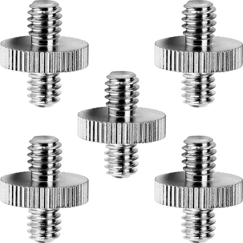 Anwenk Standard 1/4"-20 Male to 1/4"-20 Male Threaded Tripod Screw Adapter Standard Tripod Mounting Thread Camera Screw Adapter Converter, Precision Made (5 Pack)