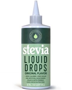 stevia liquid drops, 8 fl oz, 1823 servings, pure concentrated drops with zero calories & zero carbs, delicious sugar substitute great for keto & paleo diets, by natrisweet