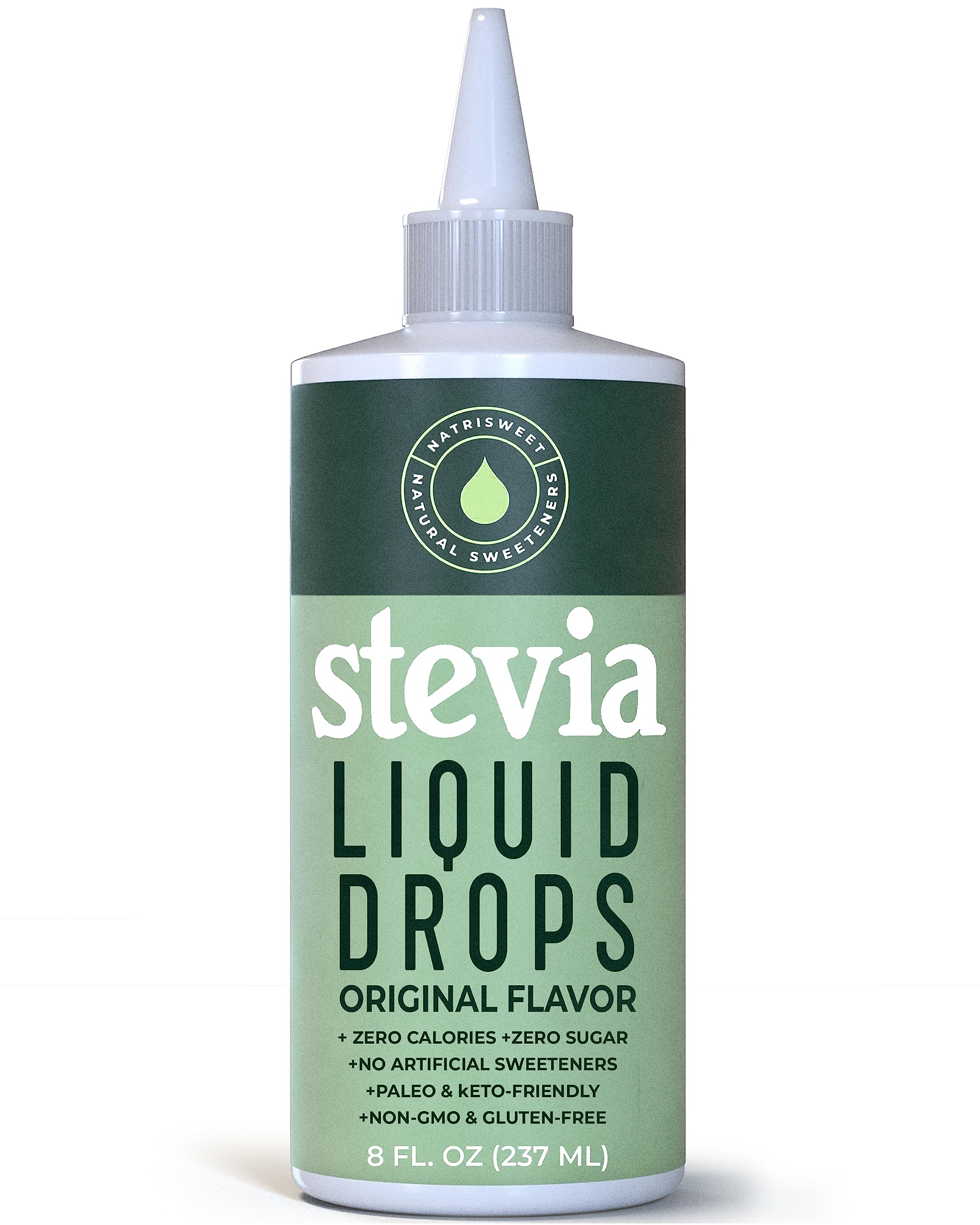 Stevia Liquid Drops, 8 Fl oz, 1823 Servings, Pure Concentrated Drops with Zero Calories & Zero Carbs, Delicious Sugar Substitute Great for Keto & Paleo Diets, by Natrisweet