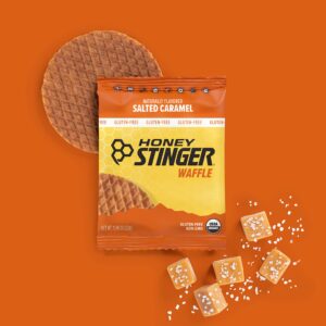 Honey Stinger Organic Gluten Free Salted Caramel Waffle | Energy Stroopwafel for Exercise, Endurance and Performance | Sports Nutrition for Home & Gym, Pre & During Workout | 16 Count