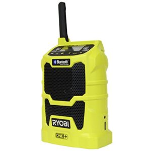 ryobi zrp742 18v one+ compact radio with bluetooth (renewed)
