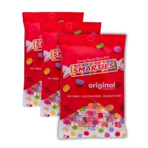 smarties candy rolls original flavor gluten free & classic sweetness from family owned since 1949 peanut free, dairy free & allergen free | perfect yummy treat - 5 ounce pack of 3