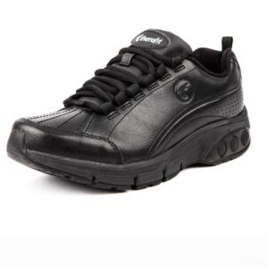 therafit shoe women's kathy slip resistant leather athletic shoe 8w black