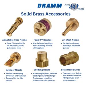 Dramm Brass Hose Swivel to Freely Move Hose and Wand Independently, No Kinking or Fighting with Hose, Brass