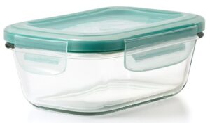 oxo good grips 1.6 cup smart seal leakproof glass rectangle food storage container