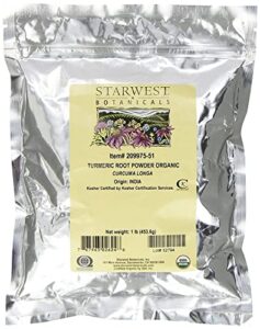 starwest botanicals organic turmeric root powder, 1 pound bulk