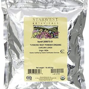 Starwest Botanicals Organic Turmeric Root Powder, 1 Pound Bulk
