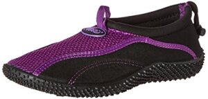 tecs women's aquasock water shoe (purple/black, 7)