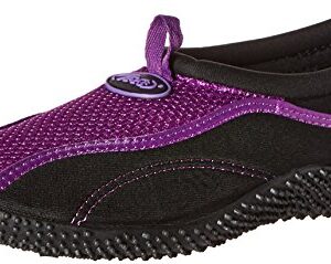 TECS Women's Aquasock Water Shoe (Purple/Black, 7)