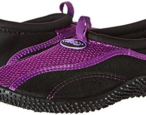 TECS Women's Aquasock Water Shoe (Purple/Black, 7)