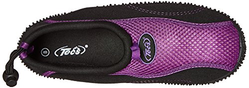 TECS Women's Aquasock Water Shoe (Purple/Black, 7)