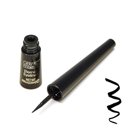 Gerard Cosmetics Eternal Eyeliner | Ultra Black Liquid Eyeliner w/Fine Precision Tip Applicator | Extended Long Wear | Cruelty Free | Waterproof Smudge Proof Eyeliner