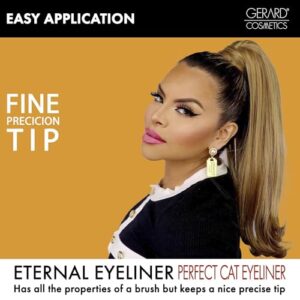 Gerard Cosmetics Eternal Eyeliner | Ultra Black Liquid Eyeliner w/Fine Precision Tip Applicator | Extended Long Wear | Cruelty Free | Waterproof Smudge Proof Eyeliner