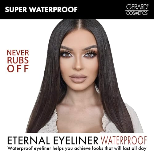 Gerard Cosmetics Eternal Eyeliner | Ultra Black Liquid Eyeliner w/Fine Precision Tip Applicator | Extended Long Wear | Cruelty Free | Waterproof Smudge Proof Eyeliner