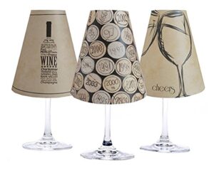 di potter ws239 napa paper white wine glass shade, parchment (pack of 6)