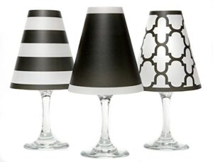 di potter ws136 nantucket paper white wine glass shade, black (pack of 6)