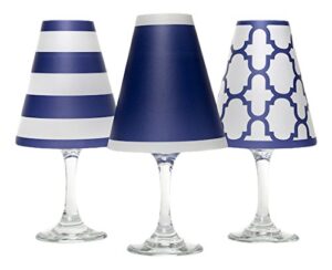 di potter ws132 nantucket paper white wine glass shade, navy (pack of 6)