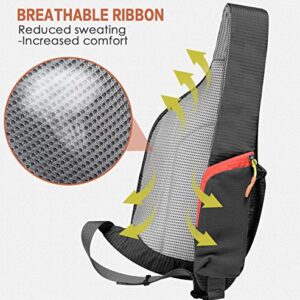 Lecxci Outdoor Chest Sling Bag Lightweight Waterproof Backpack for Man/Women(S,Black)