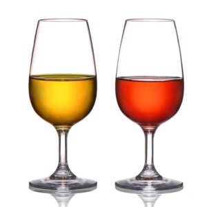 michley unbreakable stemmed wine glasses, 100% tritan plastic snifter glasses, bpa-free & dishwasher safe, small size 7.8 oz,set of 2