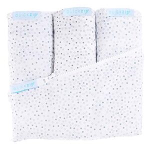 quickzip crib sheet set - faster, safer, easier baby crib sheets - includes gray dot wraparound base & 3 zip-on crib sheets – gray dot 100% cotton - fits all standard crib mattresses