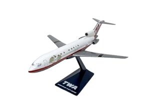 flight miniatures twa (95-01) 727-200 trans world airline 1:200 scale - plastic snap-fit model airplane - collectible replica of twa trans world airline part #abo-72720h-022
