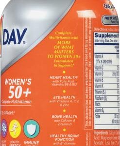 One A Day Women’s 50+ Multivitamins, Multivitamin for Women with Vitamin A, C, D, E and Zinc for Immune Health Support*, Calcium & more, 100 count