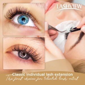 LASHVIEW Eyelash Extensions,Individual Lashes, Premium Single &Classic Lashes,0.15 Thickness C Curl 8-15mm Mixed Tray,Natural Semi Permanent Eyelashes,Soft Application-Friendly, Lashes