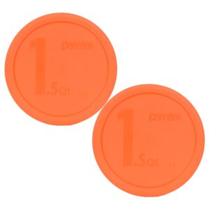 pyrex 323-pc 1.5qt orange plastic food storage lid, made in usa - 2 pack