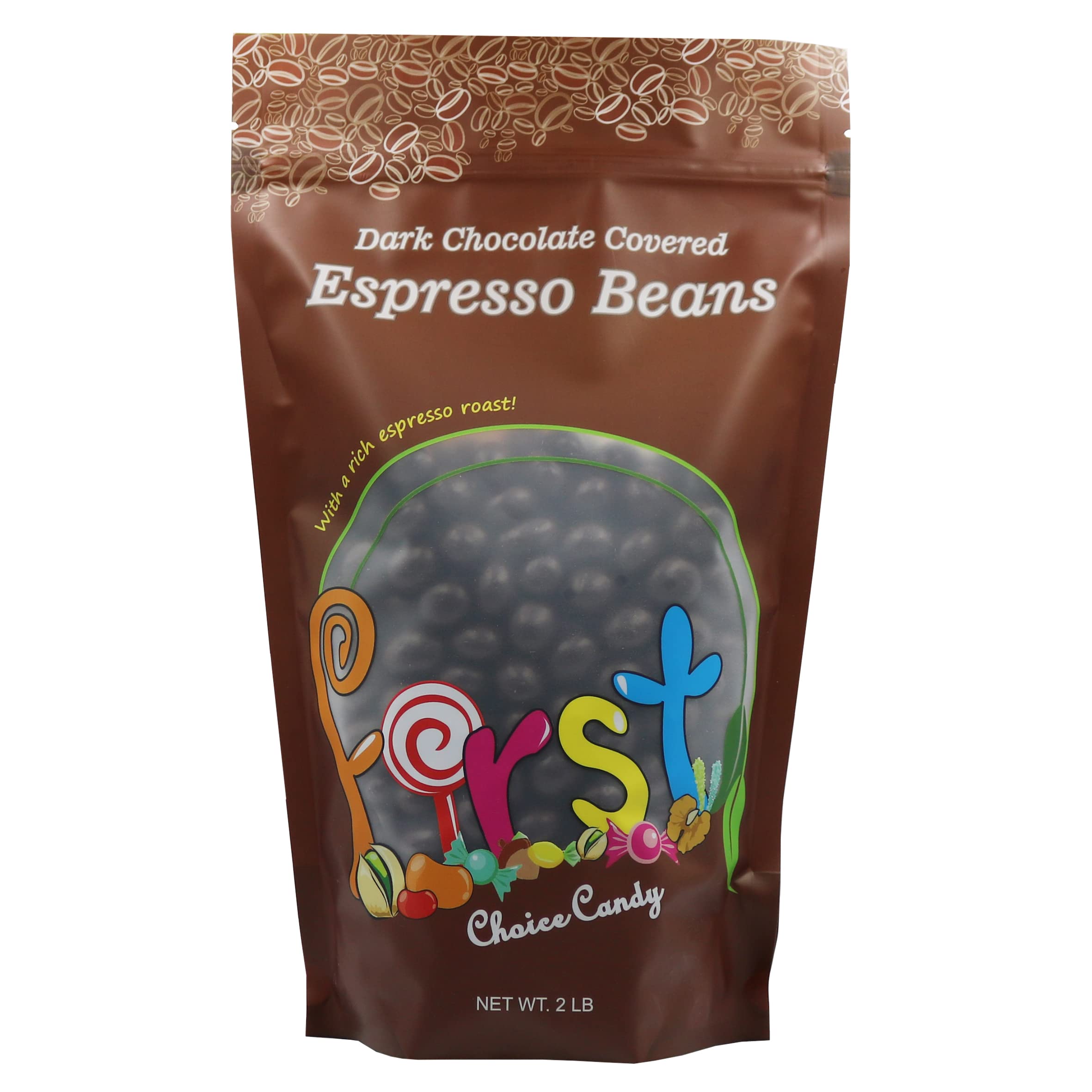 Dark Chocolate Covered Roasted Espresso Coffee Beans 2 Pound