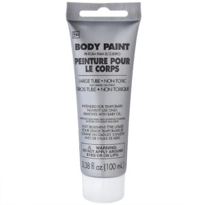 silver body paint for halloween - 3.4 oz. (1 pc.) - vibrant & easy-to-apply costume makeup, perfect for props and parties