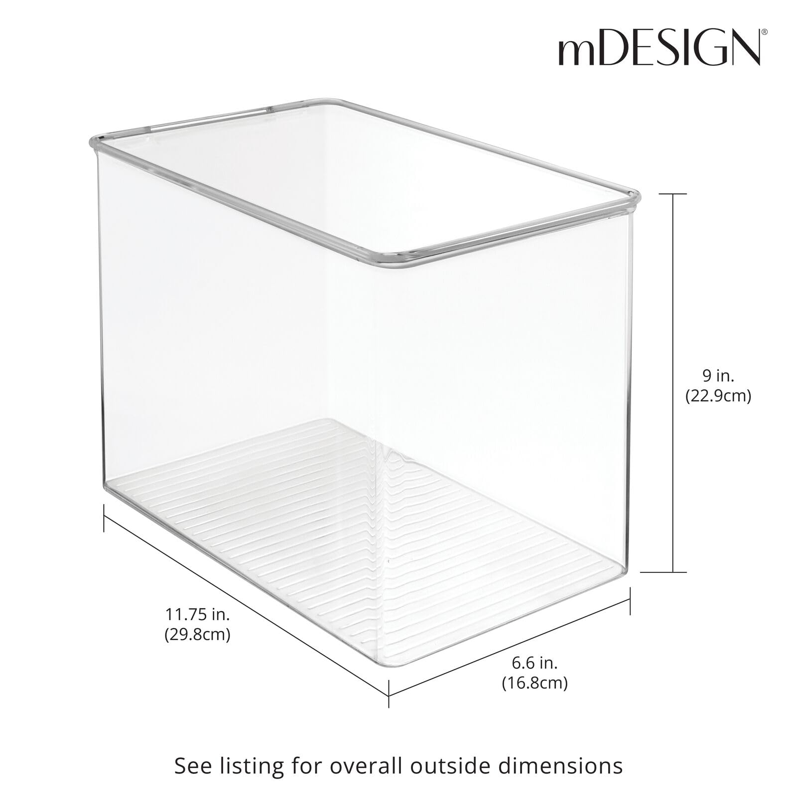 mDesign Plastic Stackable Toy Storage Bin Box with Hinged Lid for Organizing Living Room, Play Room, Bedroom - Organizer Containers for Children and Toddler Toys - Clear