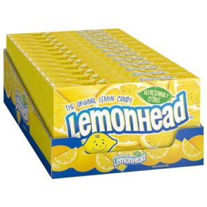 lemonhead hard lemon candy, 5 ounce movie theater candy boxes (pack of 12)