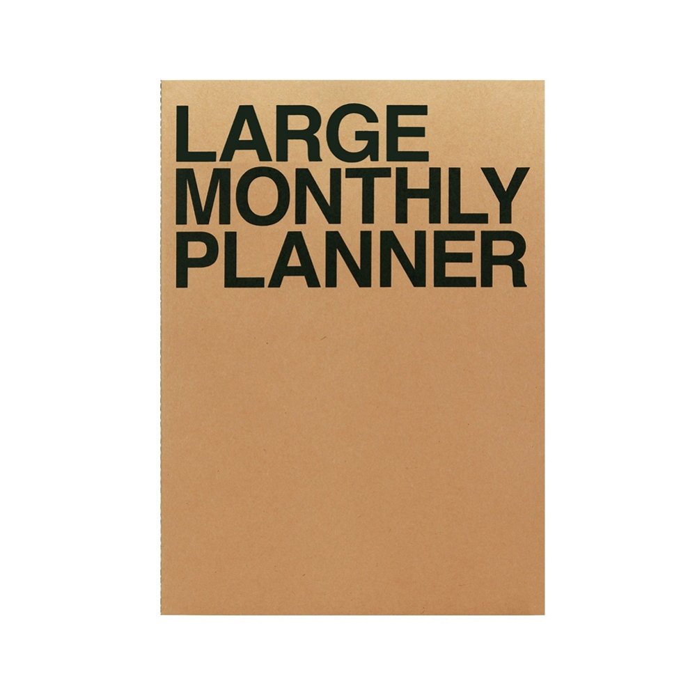 JSTORY Large Monthly Planner Lays Flat Undated Year Round Flexible Cover Goal/Time Organizer Thick Paper Eco Friendly Customizable Stitch Bound A4 16 Months 18 Sheets Kraft 8.46 x 11.61 Inches