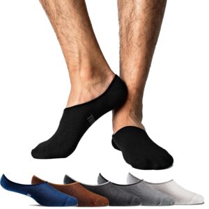 Thirty48 Men No Show Loafer Socks, Boat Shoe Liners with CoolPlus, Non-Slip Grip, Black (3 Pairs), Medium/Large (10 - 12)