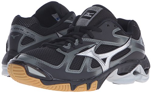 Mizuno Women's Wave Bolt 5-W Volleyball Shoe, Black/Silver, 6