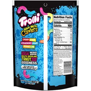 Trolli Sour Brite Crawlers, Sour Gummy Worms, 9 Ounce Resealable Bag