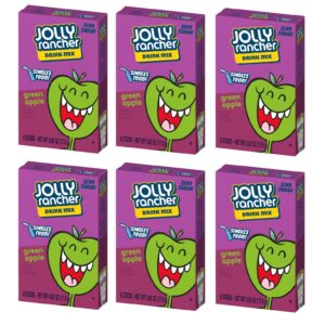 Jolly Rancher SINGLES TO GO! Green Apple, 6 boxes with 6 packets each - 36 total servings