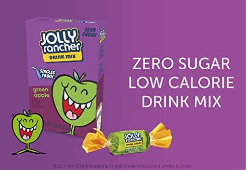 Jolly Rancher SINGLES TO GO! Green Apple, 6 boxes with 6 packets each - 36 total servings