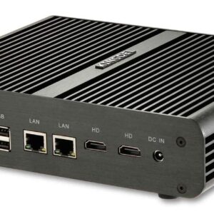 KINGDEL Fanless Mini Desktop Computer, Mini PC with Intel i7 CPU, 16GB RAM, 512GB SSD, 2xHD Ports, 2xLAN, All Metal Body, W-11 Pro