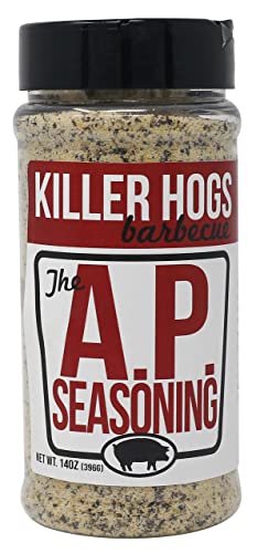 Killer Hogs AP Seasoning | Championship BBQ and Grill All Purpose Seasoning for Beef, Steak, Burgers, Pork, and Chicken | Salt, Pepper, Garlic (SPG) | 14 Ounces