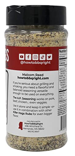 Killer Hogs AP Seasoning | Championship BBQ and Grill All Purpose Seasoning for Beef, Steak, Burgers, Pork, and Chicken | Salt, Pepper, Garlic (SPG) | 14 Ounces