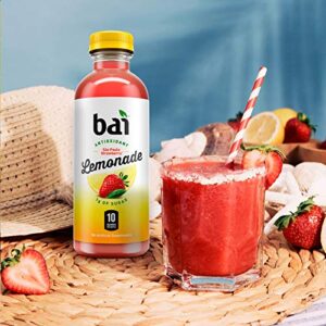 Bai Flavored Water, São Paulo Strawberry Lemonade, Antioxidant Infused Drinks, 18 Fluid Ounce Bottle (Pack of 12)