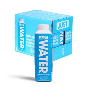 just water, premium pure still spring water in an eco-friendly bpa free plant-based bottle - naturally alkaline, high 8.0 ph - fully recyclable boxed carton, 16.9 fl oz (pack of 12)