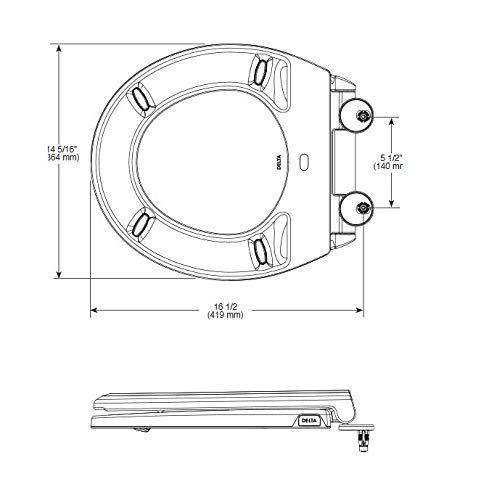 DELTA FAUCET Rubber Limited 803902-N-WH Sanborne Round Nightlight Toilet Seat with Slow Close and Quick-Release, White