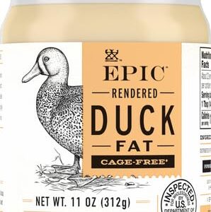 EPIC Rendered Duck Fat, Keto Friendly, Gluten Free, 11 oz Jar