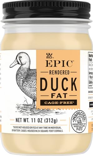 EPIC Rendered Duck Fat, Keto Friendly, Gluten Free, 11 oz Jar