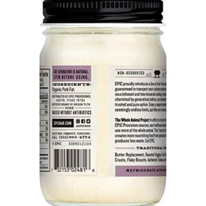 EPIC Organic Pork Fat, Keto Friendly, Whole30, 11oz Jar